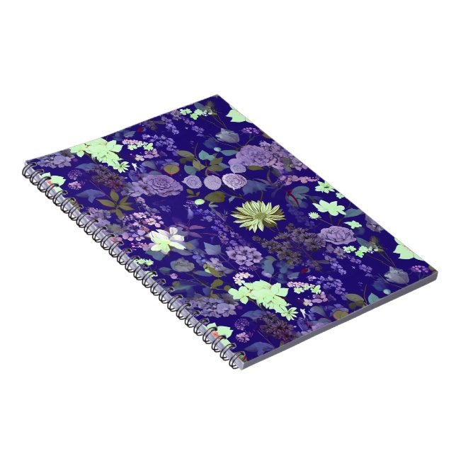 Caderno Espiral Flores com atmosfera elegante e misteriosa (Lado Direito)