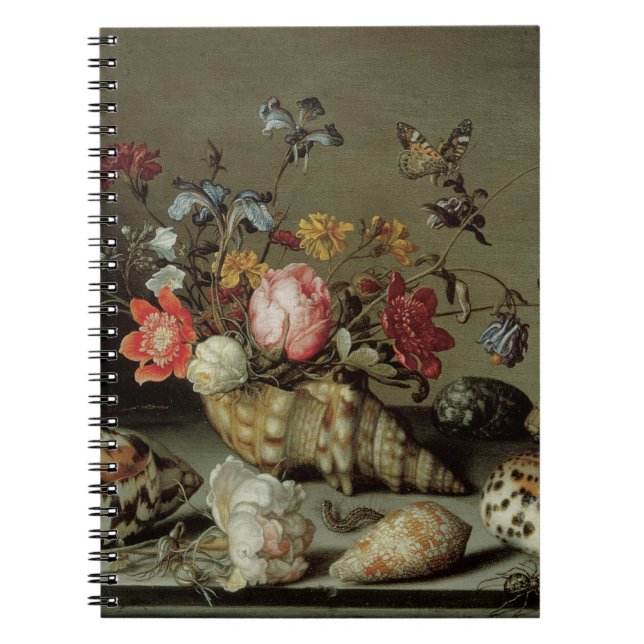 Caderno Espiral Flores, conchas e insetos Balthasar van der Ast (Frente)
