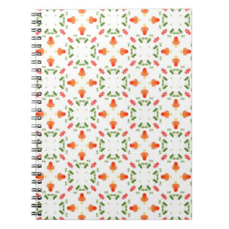 Caderno Espiral Flores cor-de-laranja