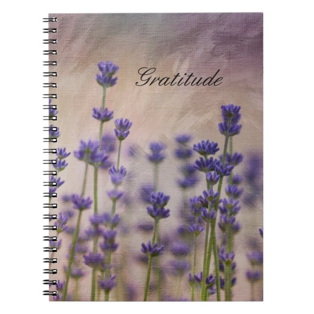 Caderno Espiral Flores da lavanda da gratitude (Frente)
