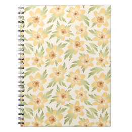 Caderno Espiral Flores de Anêmonas Laranja Selvagens - padrão unif