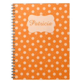 Caderno Espiral Flores de Bege Suave em Tom de Pêssego sobre Fundo