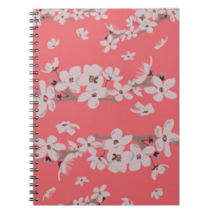 Caderno Espiral Flores de Cerejeira Flutuantes