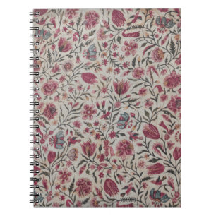 Caderno Espiral Flores De Chintz Rosa Boho Cottagecore