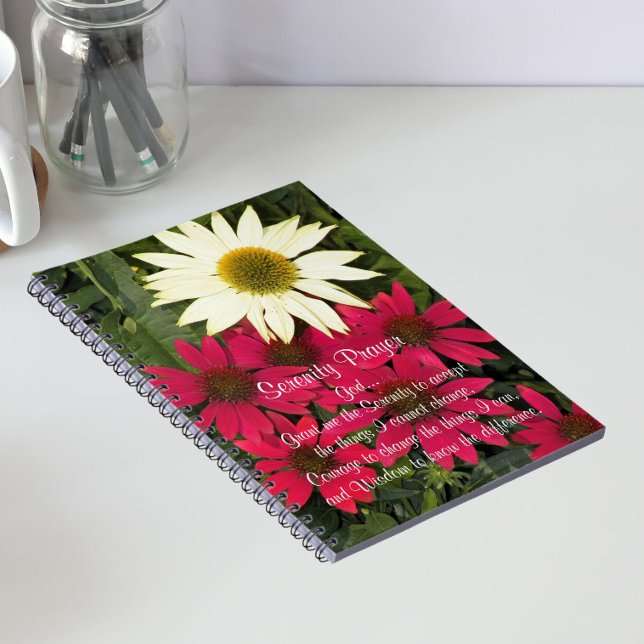 Caderno Espiral Flores de Coneflowers Oração da Serenidade (In Situ)
