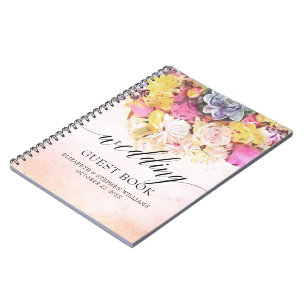 Caderno Espiral Flores De Cores De Água Coloridas Coloridas Do Liv