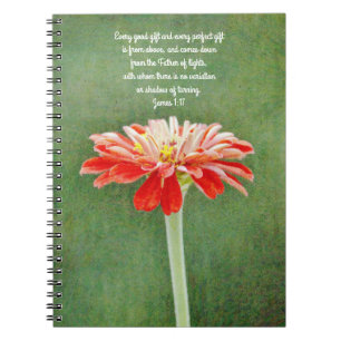 Caderno Espiral Flores de Faith Zinnia Gift Prayer Notebook