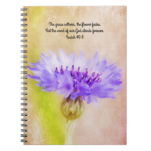 Caderno Espiral Flores de Fé prometem notebook com Flor de Botão