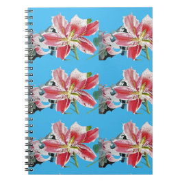 Caderno Espiral Flores de Flor Azul Flores Florais Notebook
