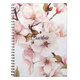Caderno Espiral Flores de Flores de Cereja