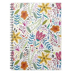 Caderno Espiral Flores de folhas pequenas