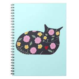Caderno Espiral Flores de Gato Preto Plantas Gatos Podem Comer Not