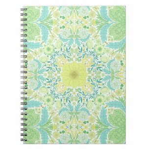 Caderno Espiral Flores de jardim retrorreflectores em verde e amar