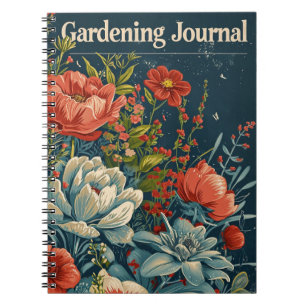 Caderno Espiral Flores De Jardinagem Vintage