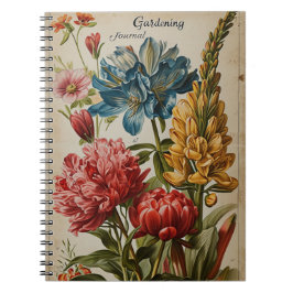 Caderno Espiral Flores De Jardinagem Vintage