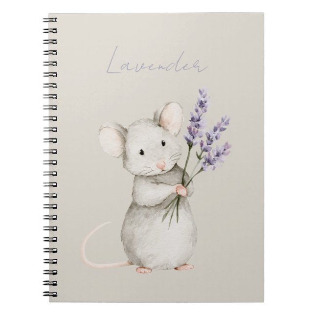 Caderno Espiral Flores de Lavanda do Rato (Frente)