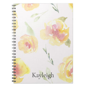 Caderno Espiral Flores de Limão Amarelo
