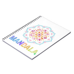 CADERNO ESPIRAL FLORES DE LOTUS COM COR MANDALA