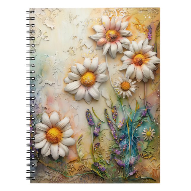 Caderno Espiral Flores de Margarida Bonito Flores Selvagens Nature (Frente)