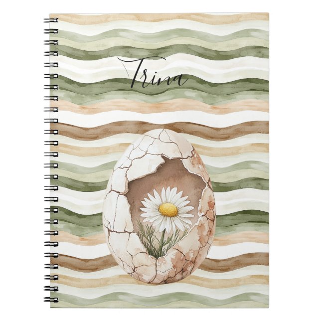 Caderno Espiral Flores de Margarida Brancas Creme (Frente)