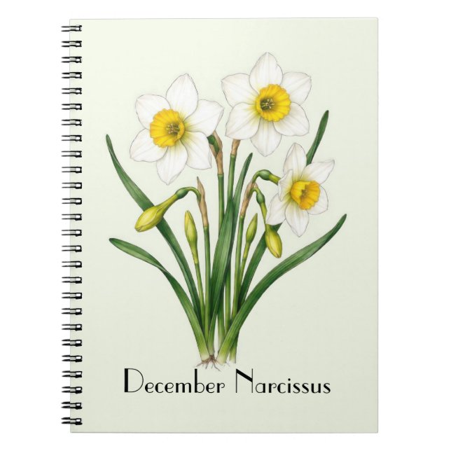 Caderno Espiral Flores de Narciso de Dezembro (Frente)