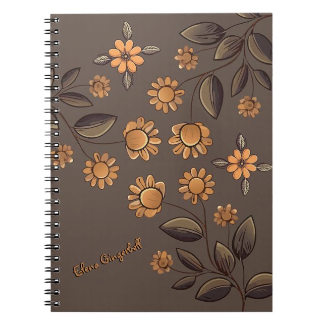 Caderno Espiral Flores de ouro (Frente)