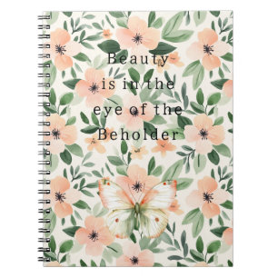 Caderno Espiral Flores de Pêssego Beleza Observador
