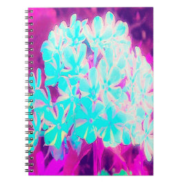 Caderno Espiral Flores de Phlox Azuis-Peppermint Twist de Robin