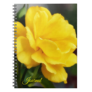 Caderno Espiral Flores de Rosa Amarela Arte Diário Pessoal