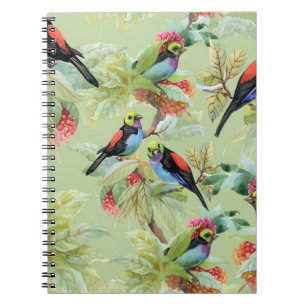 Caderno Espiral Flores de Verão: Padrão Tropical