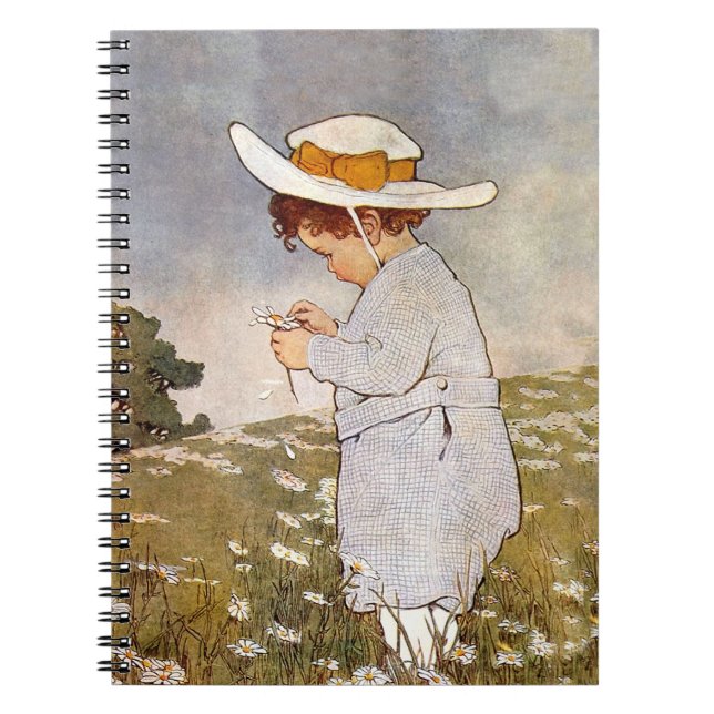 Caderno Espiral Flores de Visitas de Crianças Antigas (Frente)