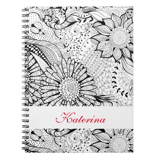 Caderno Espiral Flores decorativas (Frente)