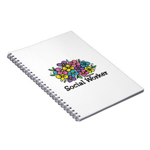 Caderno Espiral Flores do assistente social