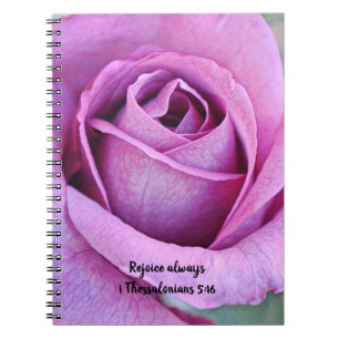 Caderno Espiral Flores do Diário de Rosa Roxo de Fé