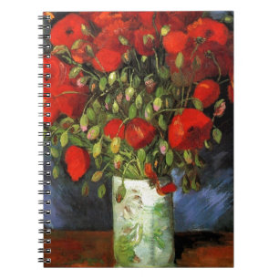 Caderno Espiral Flores do vaso das flores da pintura do vintage de