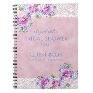 Caderno Espiral Flores do Victorian do vintage com chá de panela