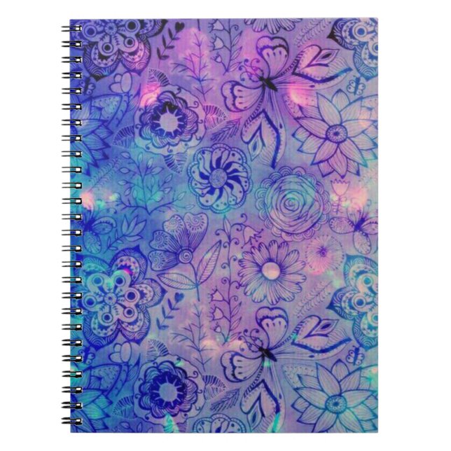 Caderno Espiral Flores e Borboletas (Frente)