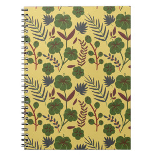 Caderno Espiral Flores e borboletas, sem costura, de tipo floral