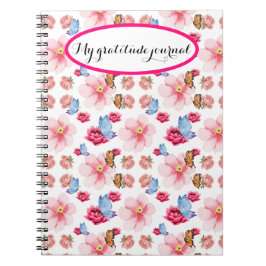 Caderno Espiral flores e fundo elegante