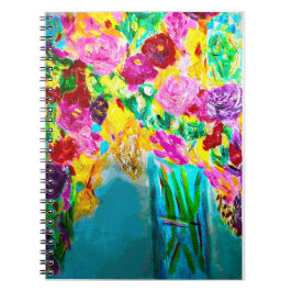 Caderno Espiral Flores em um notebook Vase