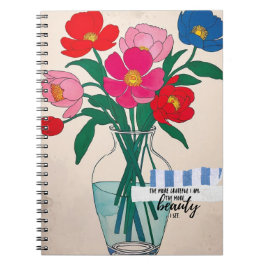 Caderno Espiral Flores em um Vaso | Diário de Notas