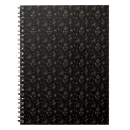 Caderno Espiral Flores Escuras 