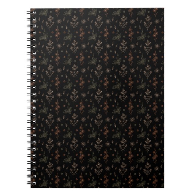 Caderno Espiral Flores Escuras  (Frente)
