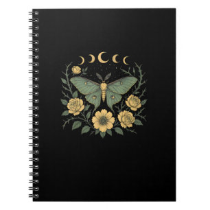 Caderno Espiral Flores Goblincore Mariposa e Borboleta Cottagecore
