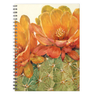 Caderno Espiral Flores Laranja De Cactus