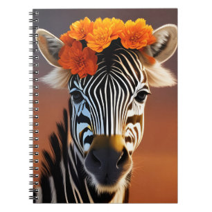 Caderno Espiral Flores Laranja vestidas De Zebra Cuta