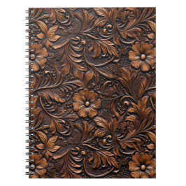 Caderno Espiral Flores Marrons Ocidentais