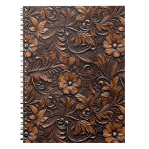 Caderno Espiral Flores Marrons Ocidentais