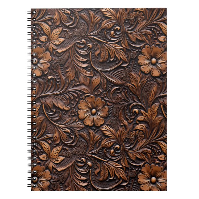 Caderno Espiral Flores Marrons Ocidentais (Frente)