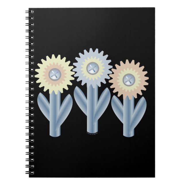 Caderno Espiral Flores Mecânicas (Frente)